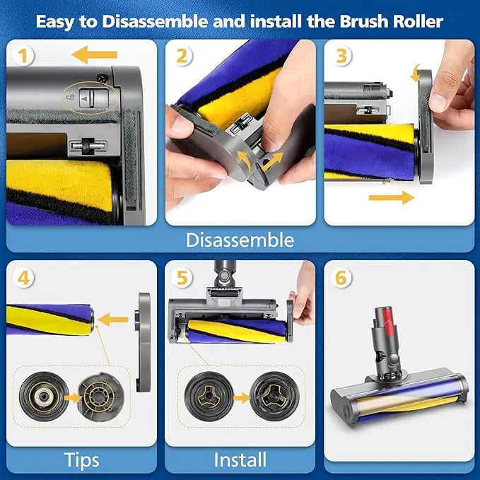Replacement Soft Roller Brush for Dyson V7-V15 - Optical Dust Detection