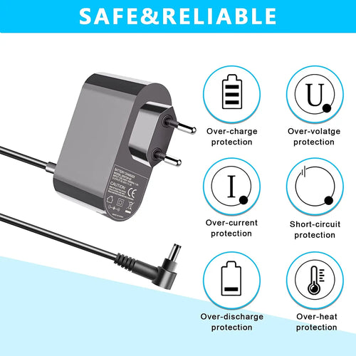 Replacement 30.45V Power Supply EU Plug Charger for Dyson V10-V15