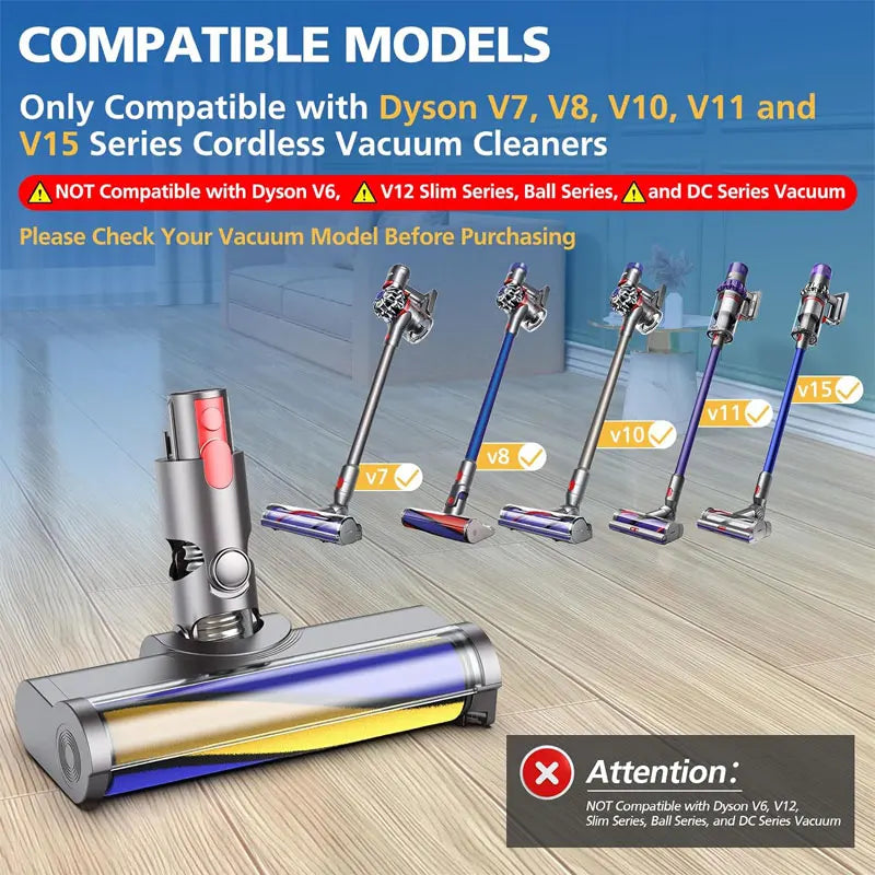 Replacement Soft Roller Brush for Dyson V7-V15 - Optical Dust Detection