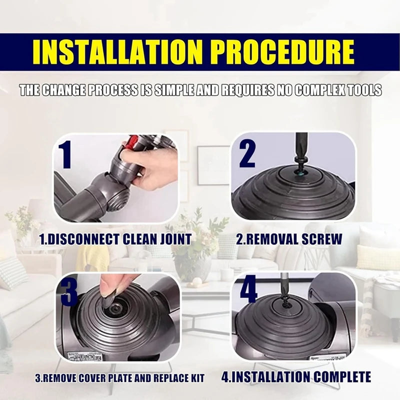 Replacement V-Ball Wheels & Cover for Dyson V10-V15 - 100W Head